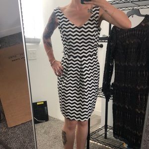 Black and white midi dress